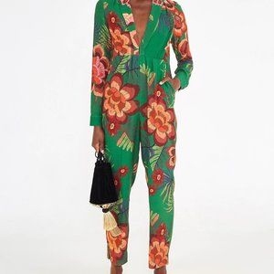 FARM RIO Artisanal Floral Jumpsuit 